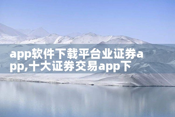 app软件下载平台业证券app