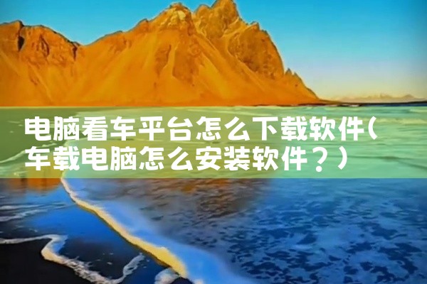 电脑看车平台怎么下载软件