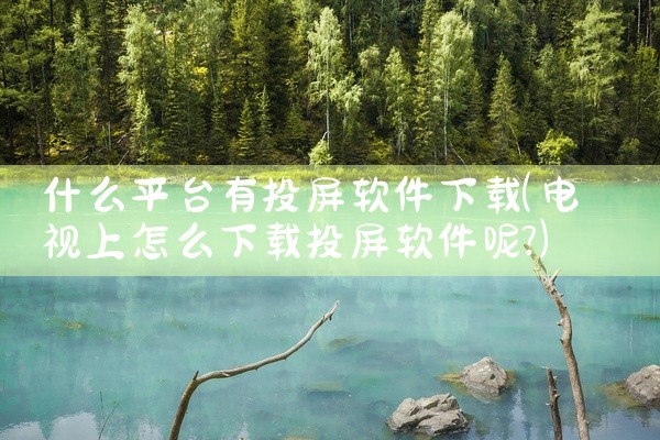 什么平台有投屏软件下载