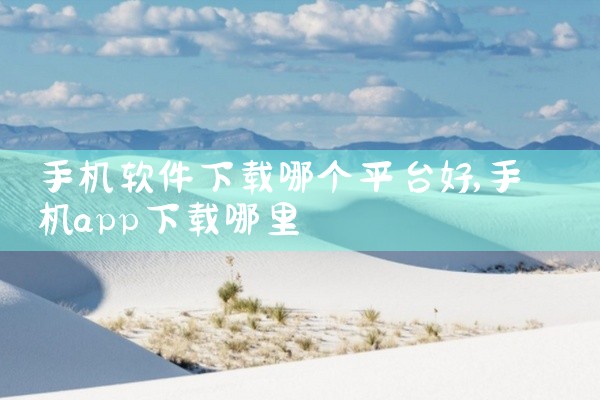 手机软件下载哪个平台好